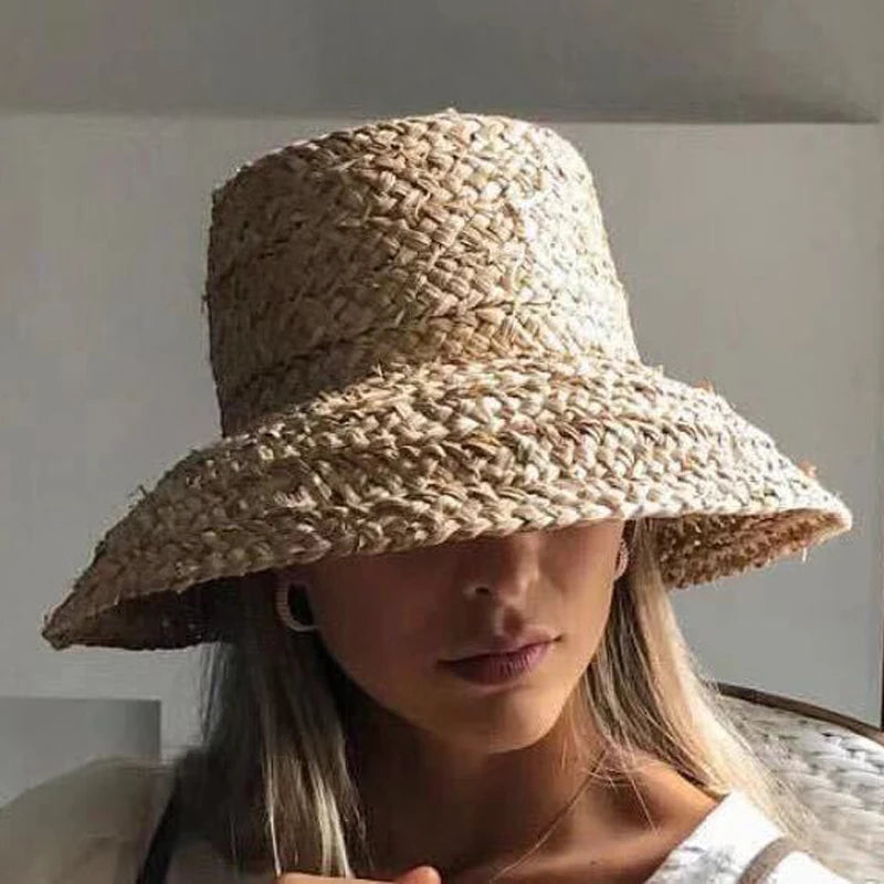 Chapeau Femme Paille Raphia Large Bord Été – Ravelle