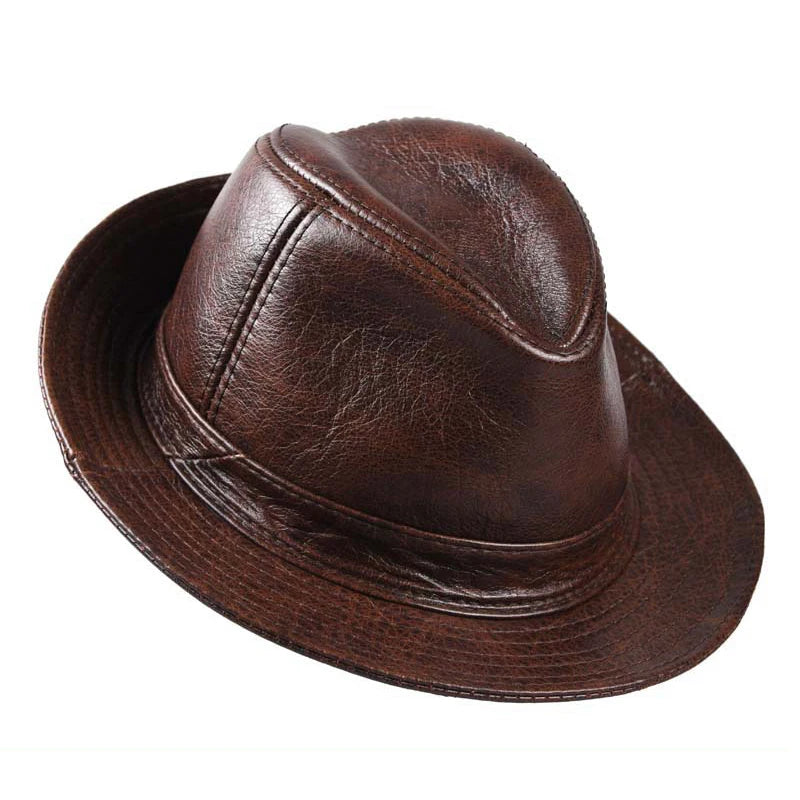 Chapeau Homme Fedora Cuir Véritable – Blackhide