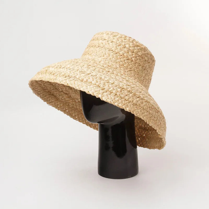 Chapeau Femme Paille Raphia Large Bord Été – Ravelle