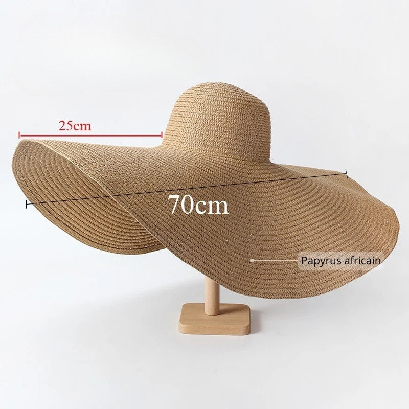 Chapeau Femme Paille XXL Large Bord Été – Grandisole