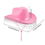 Chapeau Femme Cowgirl Strass Franges – Crystalyn
