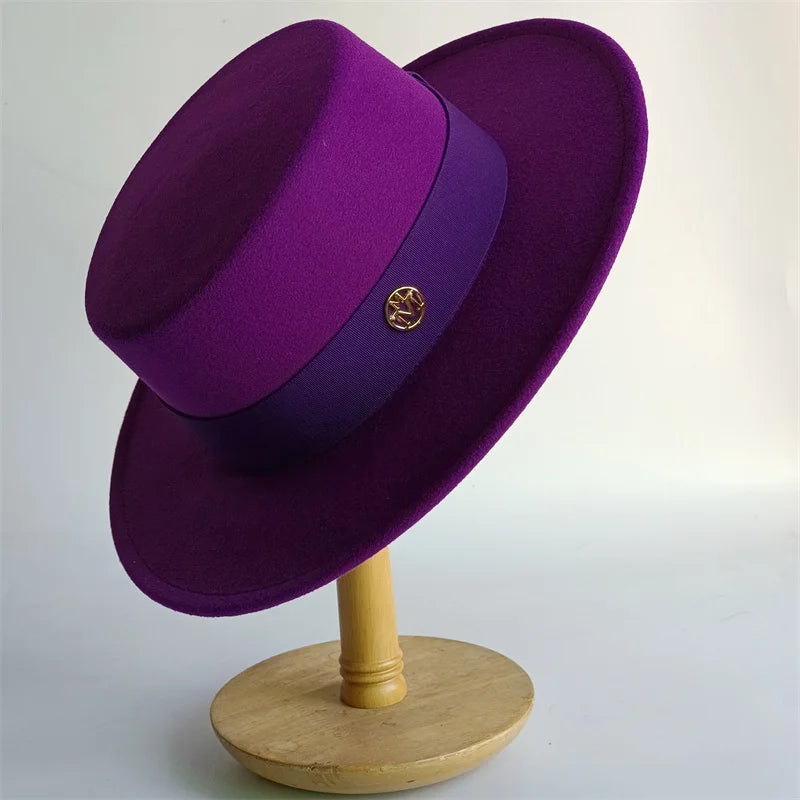 Chapeau Unisexe Fedora Feutre Flat Top – Lilacrest