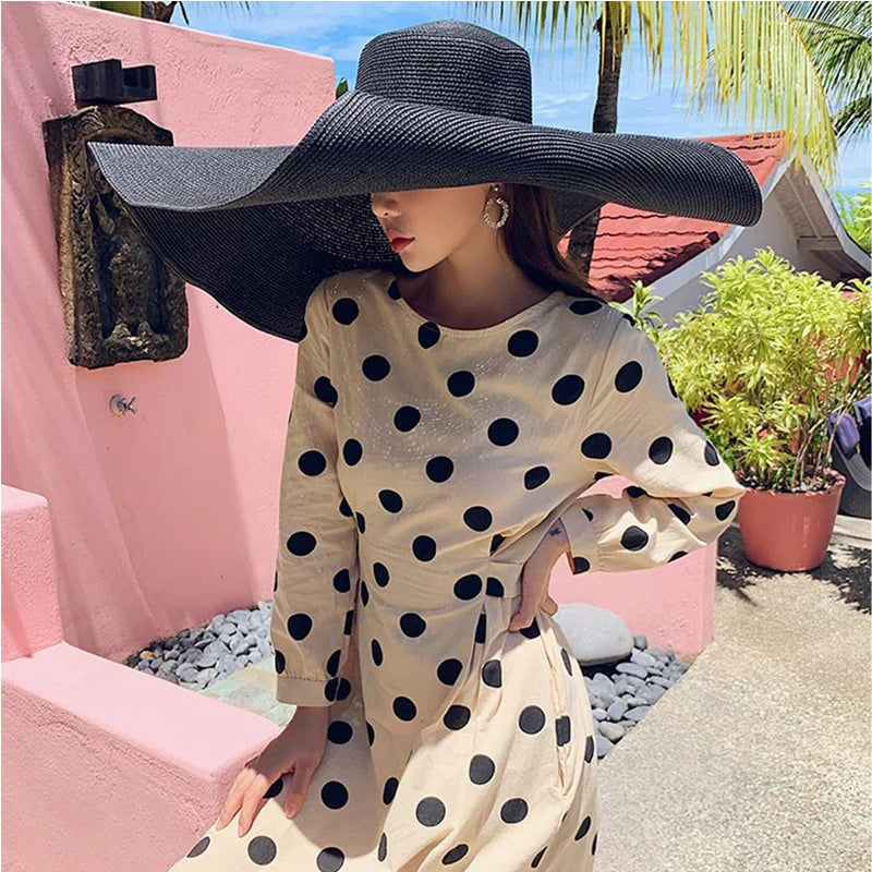 Chapeau Femme Paille XXL Large Bord Été – Grandisole