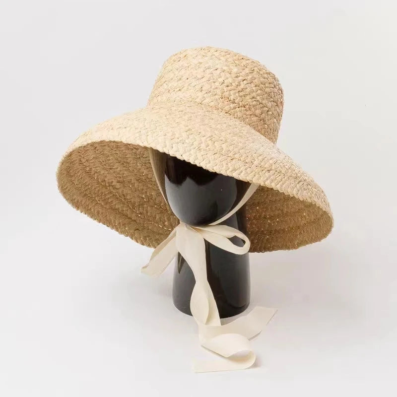 Chapeau Femme Paille Raphia Large Bord Été – Ravelle