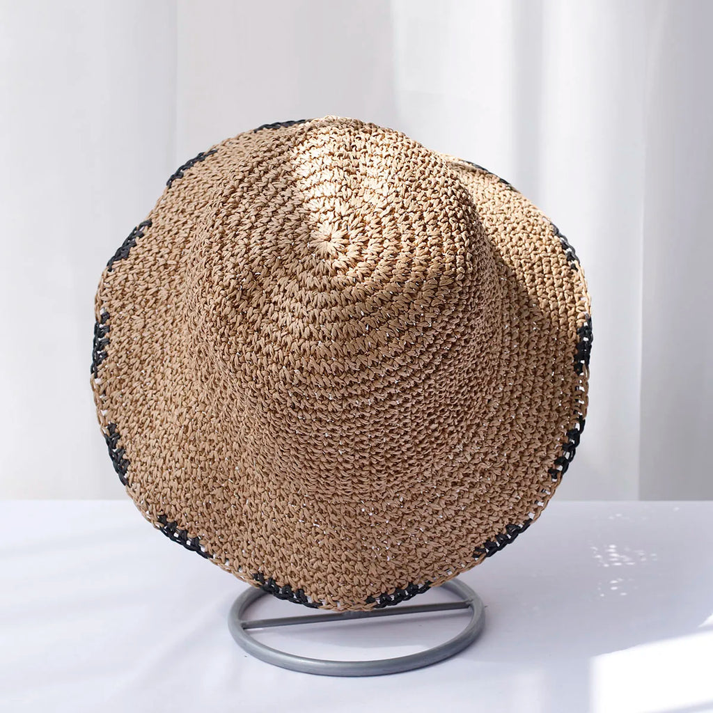 Chapeau Femme Bucket Crochet Paille Été – Sunora