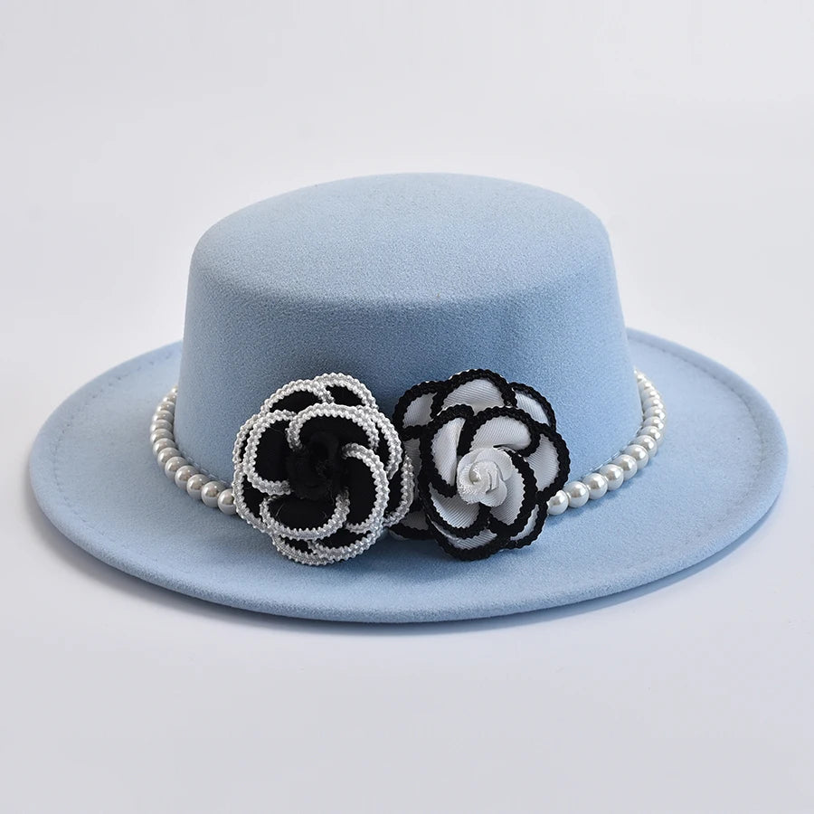 Chapeau Femme Fedora Feutre Chaîne Perles – Perlemont