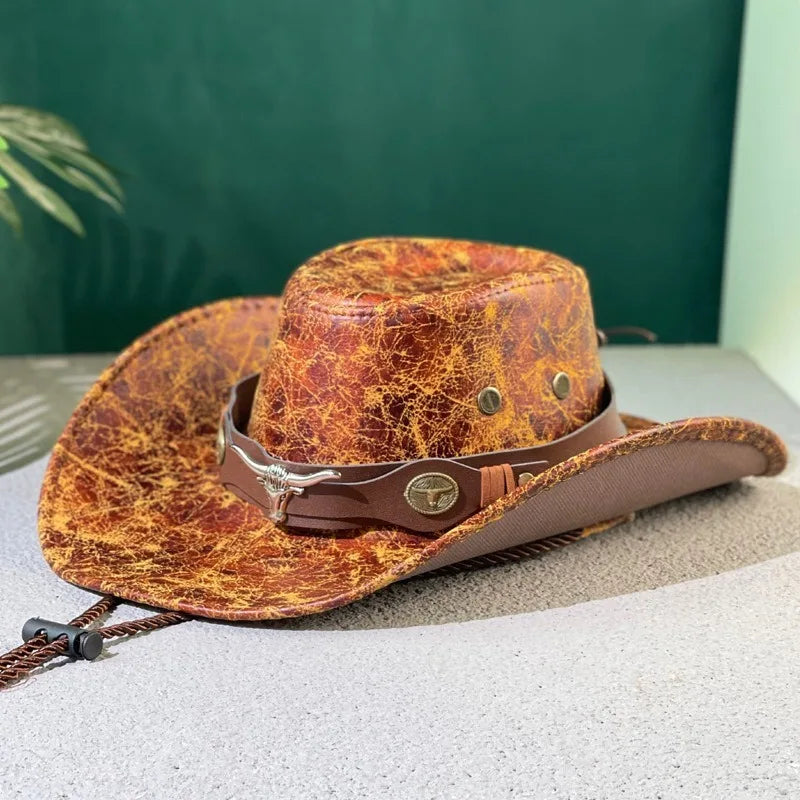 Chapeau Unisexe Cowboy Western Similicuir – Ravendon
