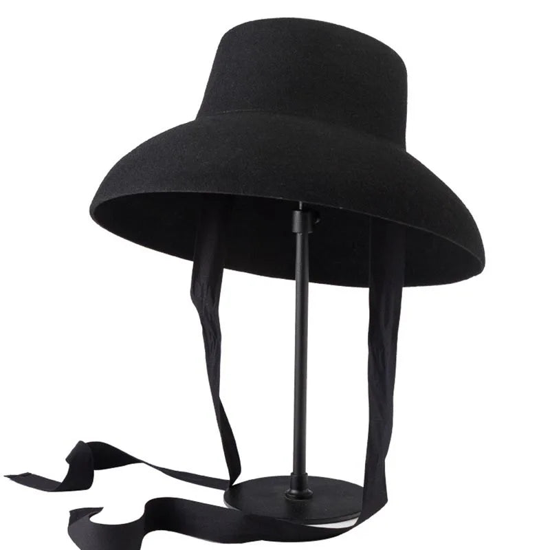 Chapeau Femme Fedora Laine Rétro Large Bord – Roselwick