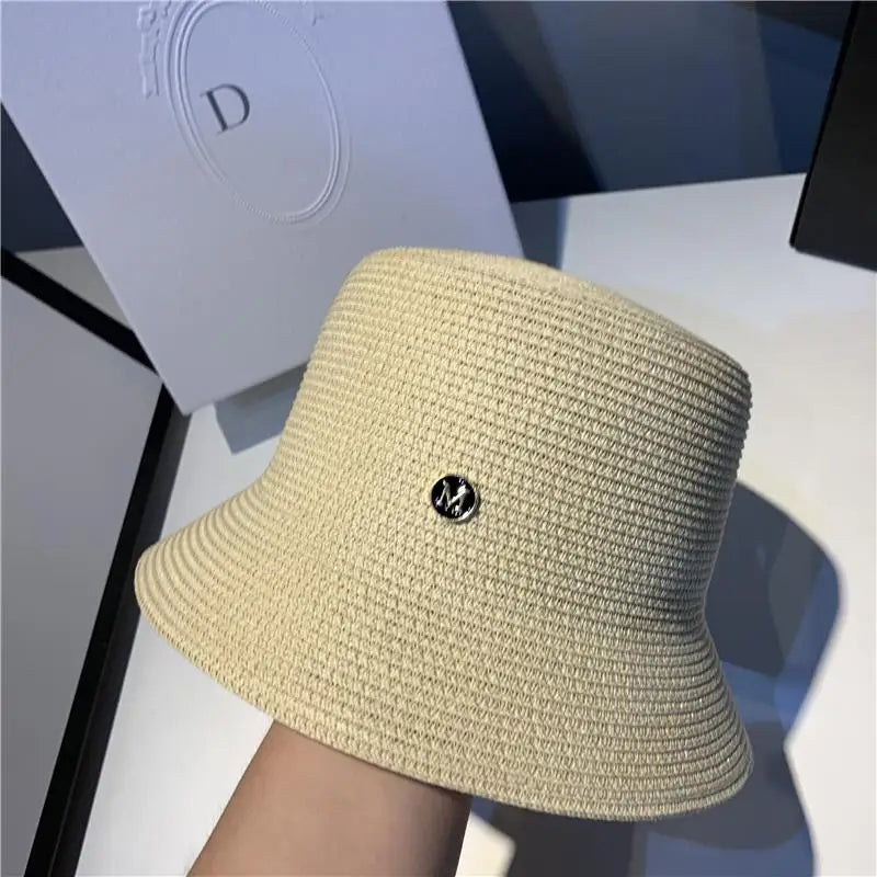 Chapeau Femme Bucket Paille Large Bord UV – Hanori