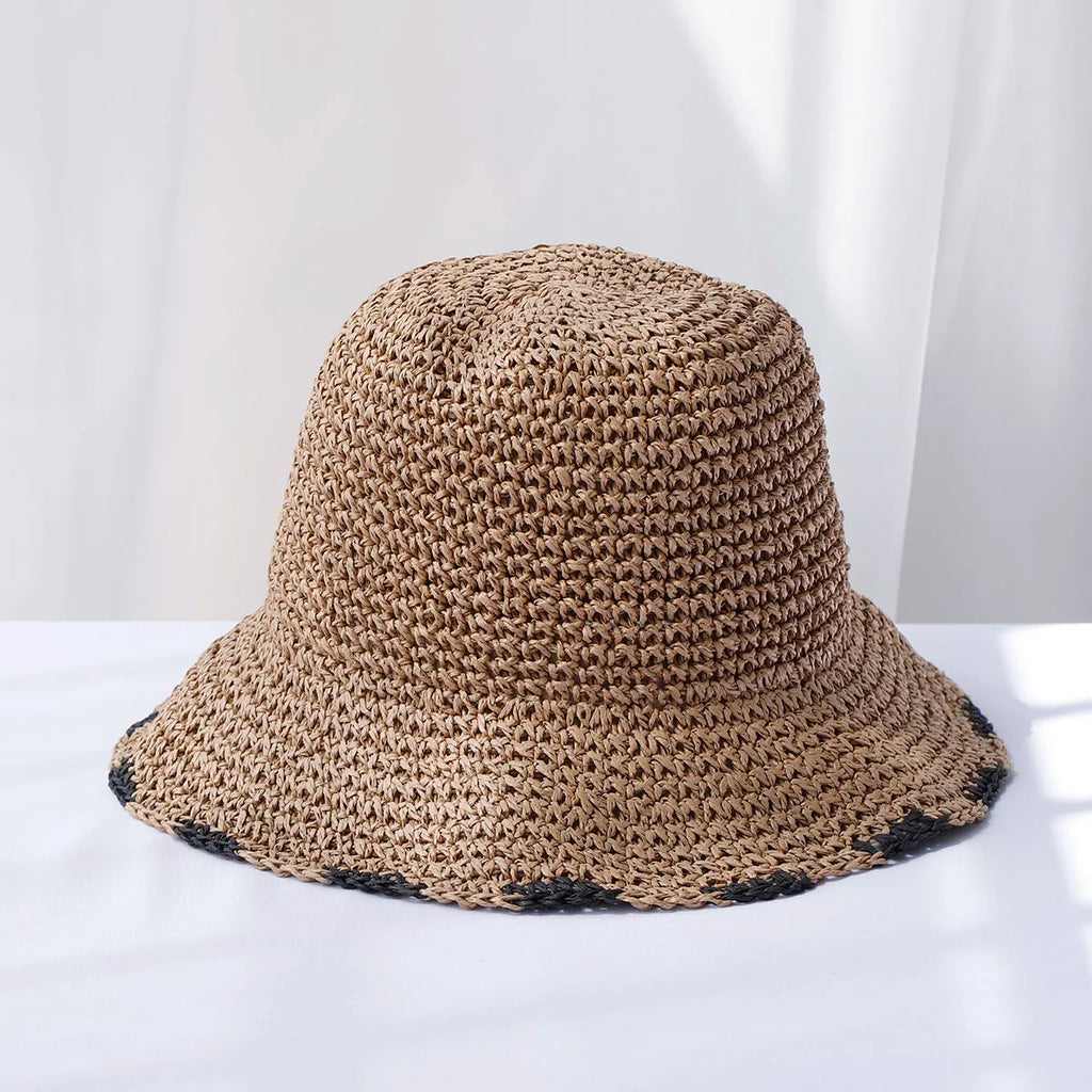 Chapeau Femme Bucket Crochet Paille Été – Sunora