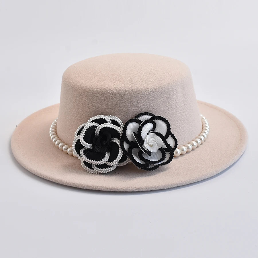 Chapeau Femme Fedora Feutre Chaîne Perles – Perlemont
