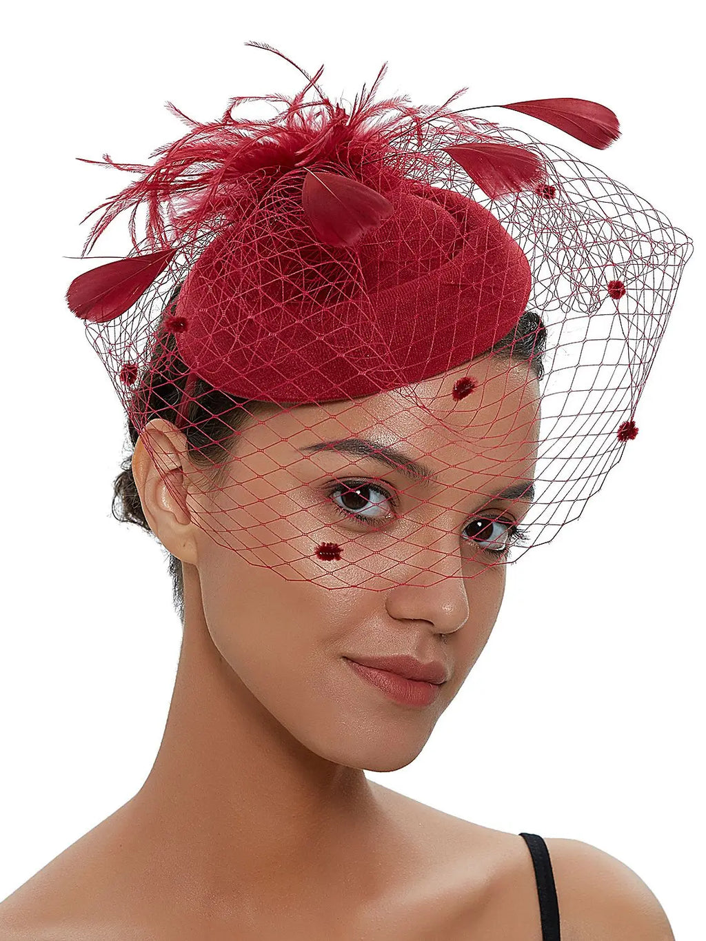 Chapeau Femme Fascinator Feutre Voilette – Veloursé