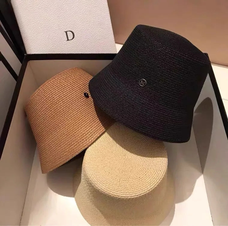 Chapeau Femme Bucket Paille Large Bord UV – Hanori