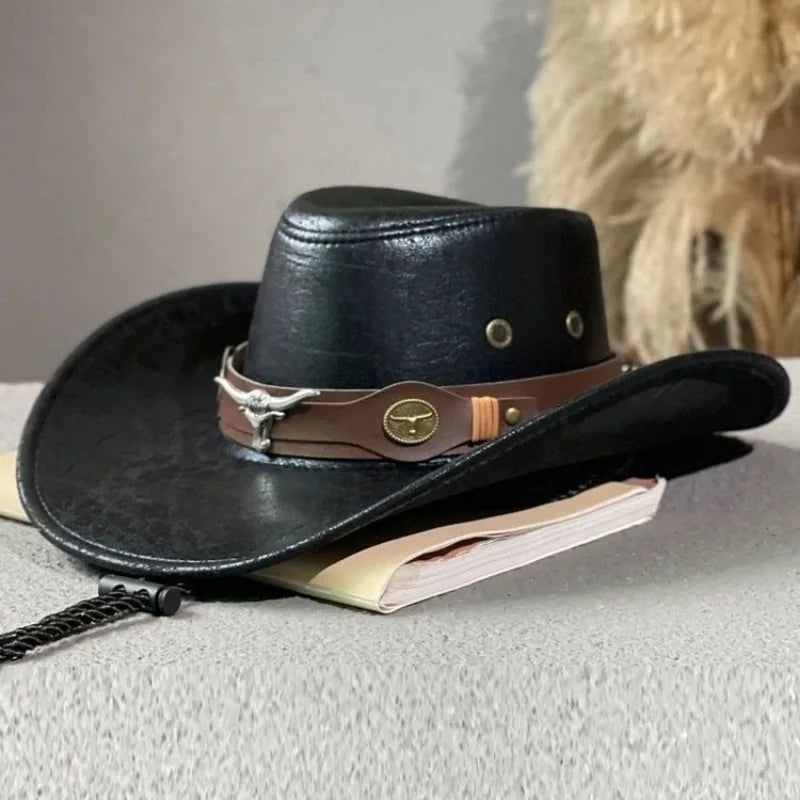 Chapeau Unisexe Cowboy Western Similicuir – Ravendon