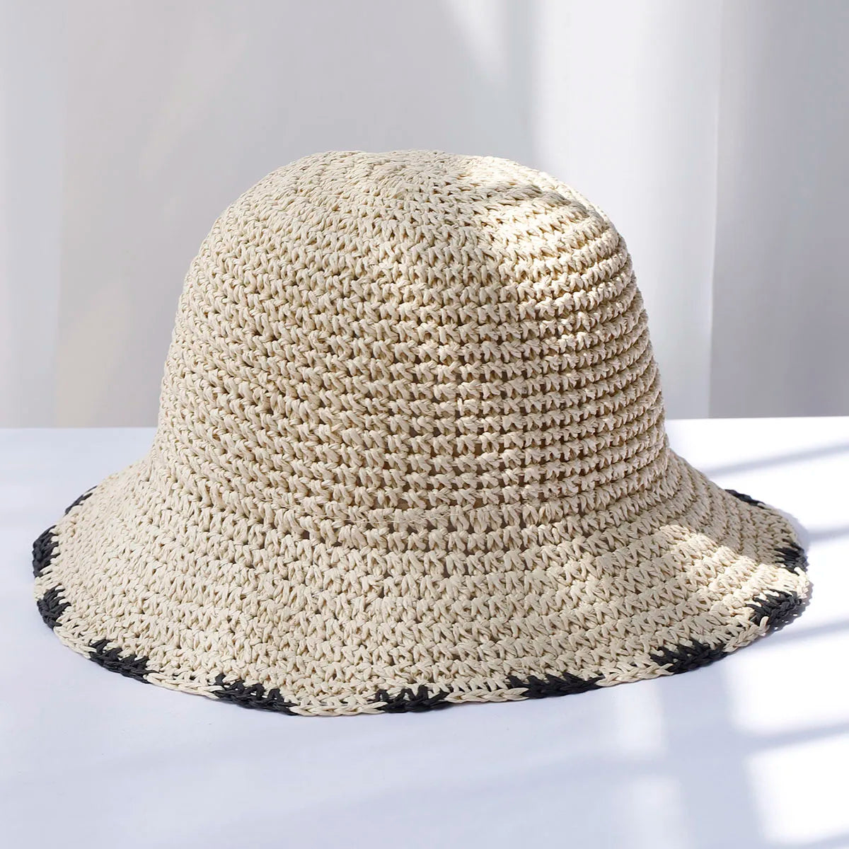 Chapeau Femme Bucket Crochet Paille Été – Sunora