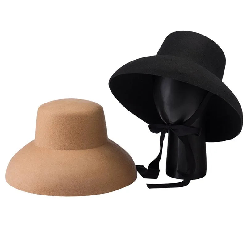 Chapeau Femme Fedora Laine Rétro Large Bord – Roselwick