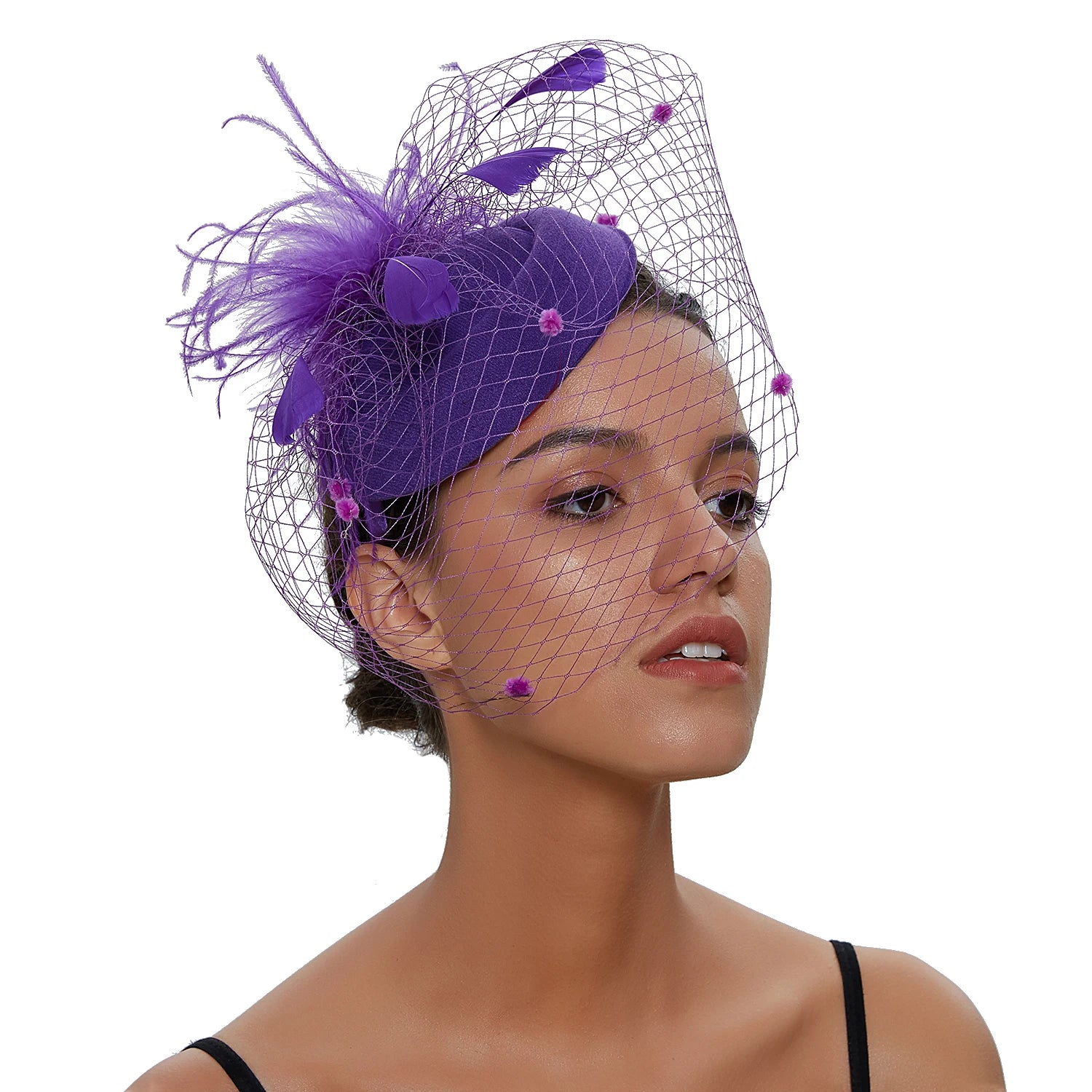 Chapeau Femme Fascinator Feutre Voilette – Veloursé