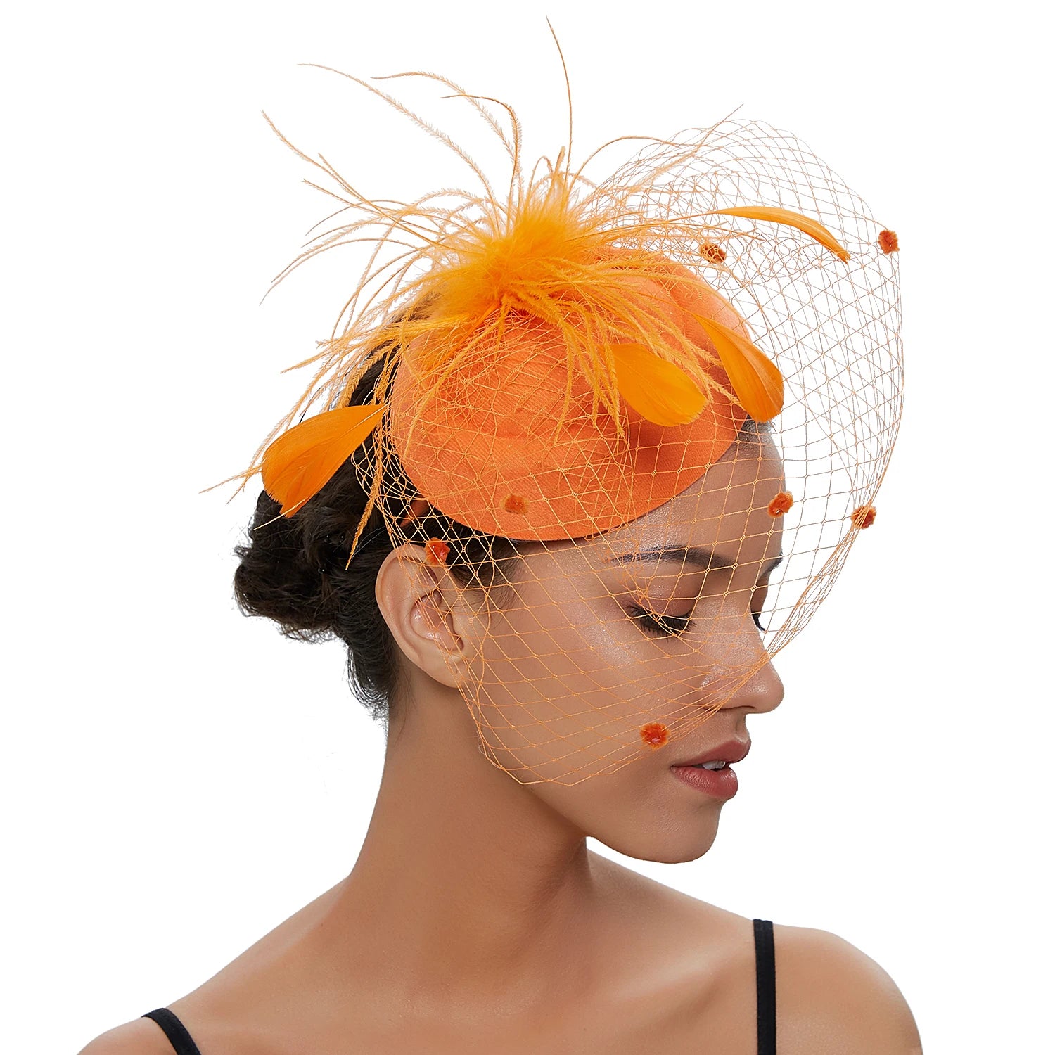 Chapeau Femme Fascinator Feutre Voilette – Veloursé