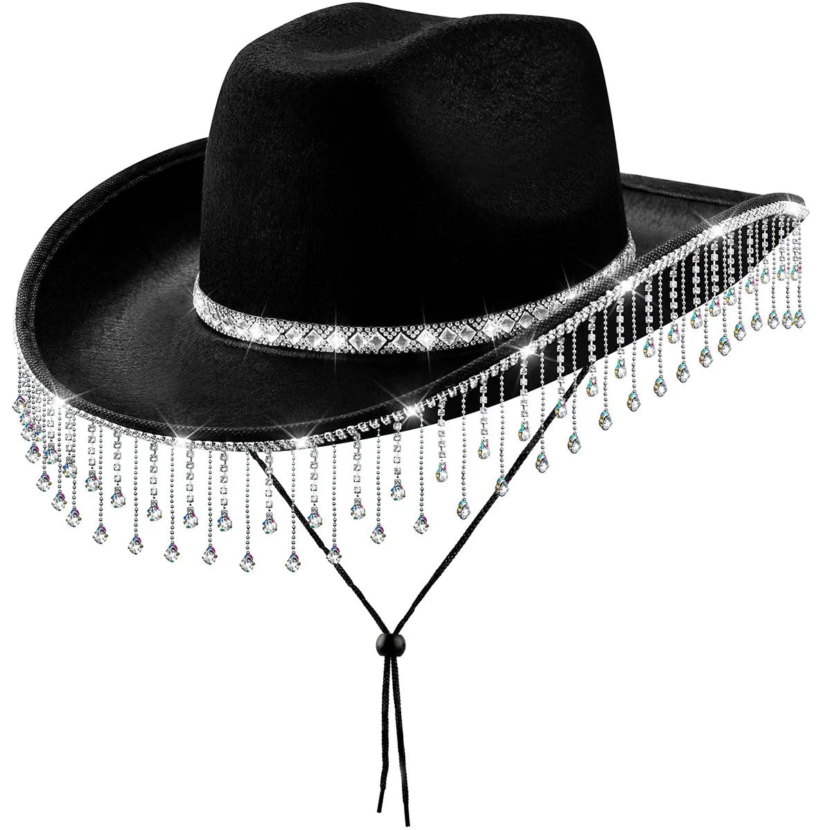 Chapeau Femme Cowgirl Strass Franges – Crystalyn