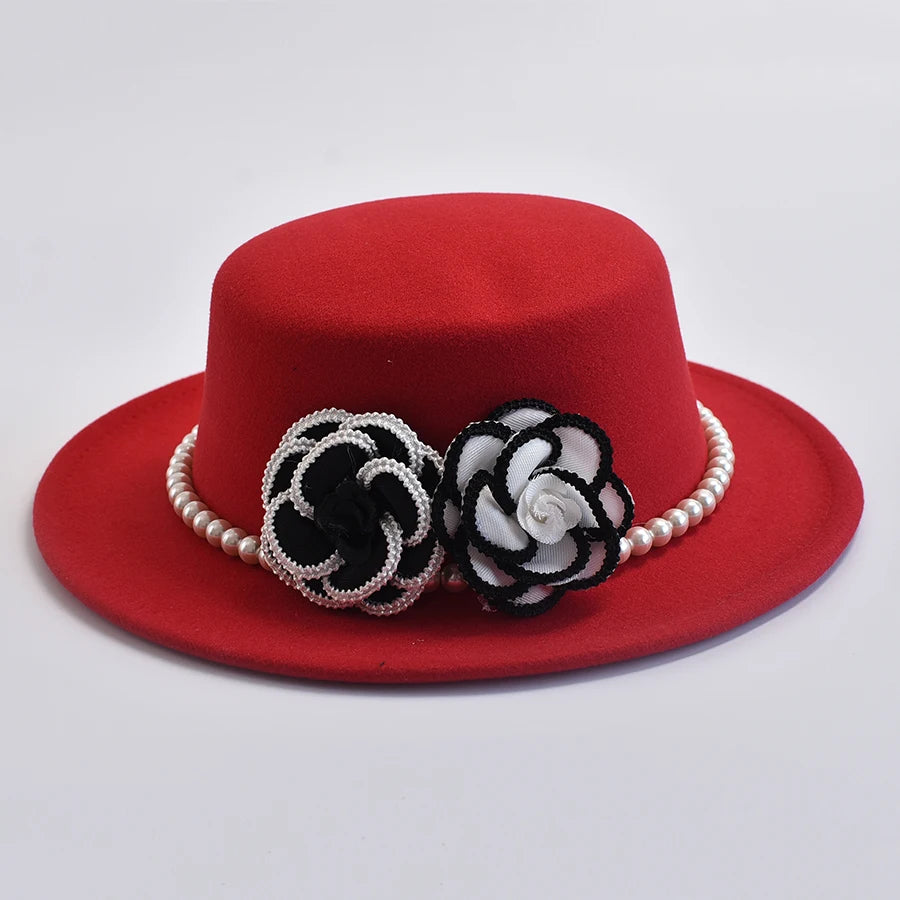 Chapeau Femme Fedora Feutre Chaîne Perles – Perlemont