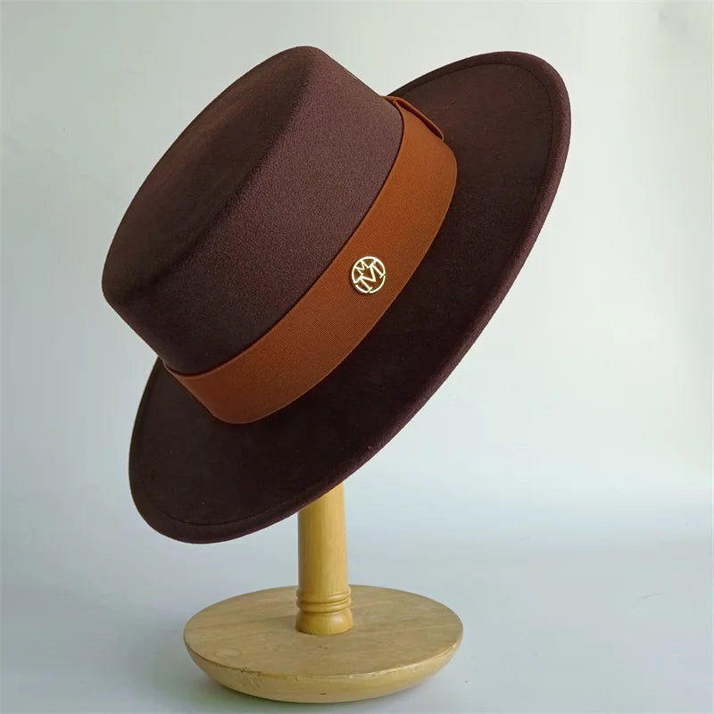 Chapeau Unisexe Fedora Feutre Flat Top – Lilacrest