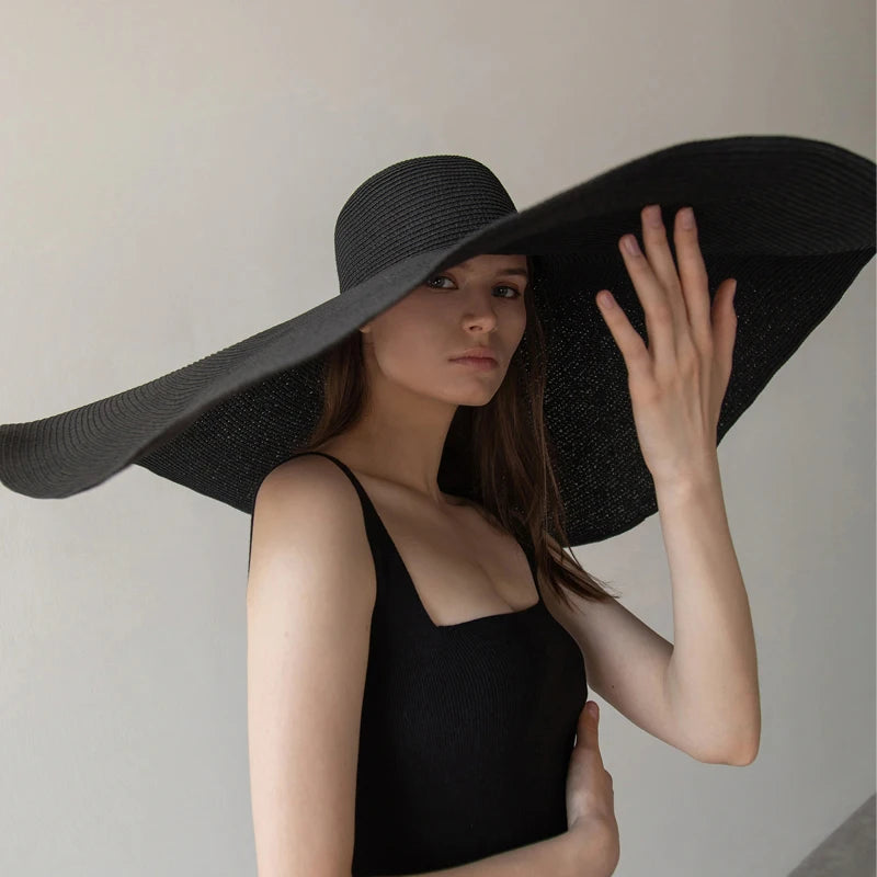 Chapeau Femme Paille XXL Large Bord Été – Grandisole