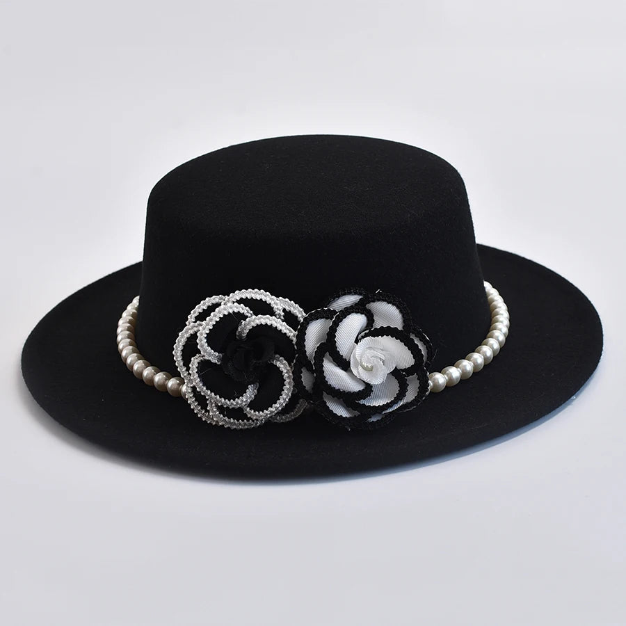 Chapeau Femme Fedora Feutre Chaîne Perles – Perlemont