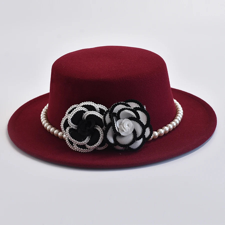 Chapeau Femme Fedora Feutre Chaîne Perles – Perlemont