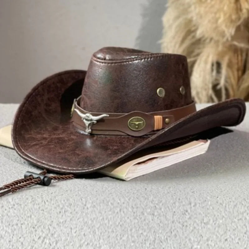 Chapeau Unisexe Cowboy Western Similicuir – Ravendon