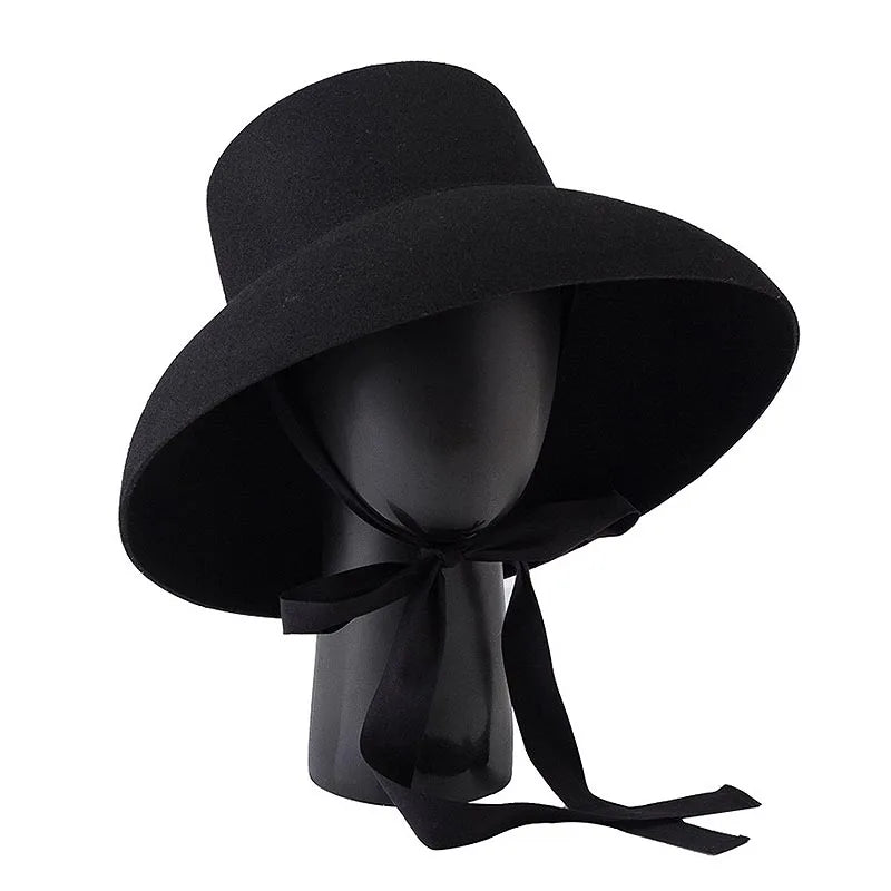 Chapeau Femme Fedora Laine Rétro Large Bord – Roselwick