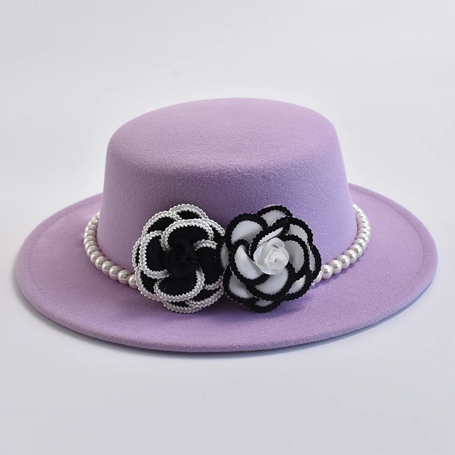 Chapeau Femme Fedora Feutre Chaîne Perles – Perlemont